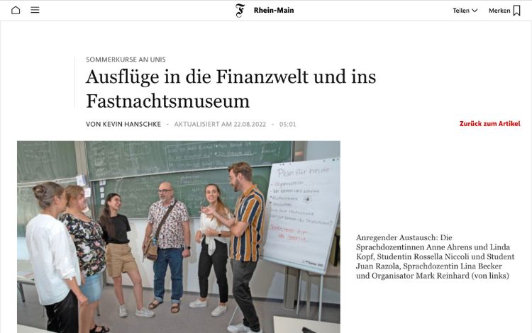 Interview in der Frankfurter Allgemeine Zeitung