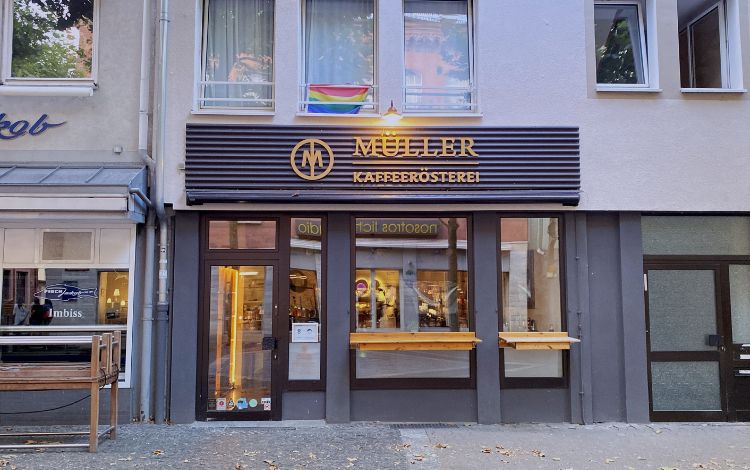 Müller Kaffeerösterei. Fischtorstraße, Mainz